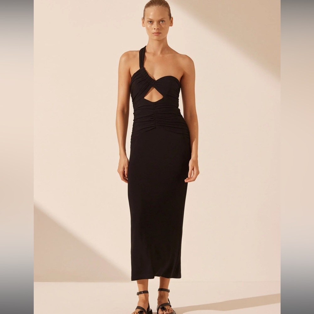 Shona Joy Black Midi Dress